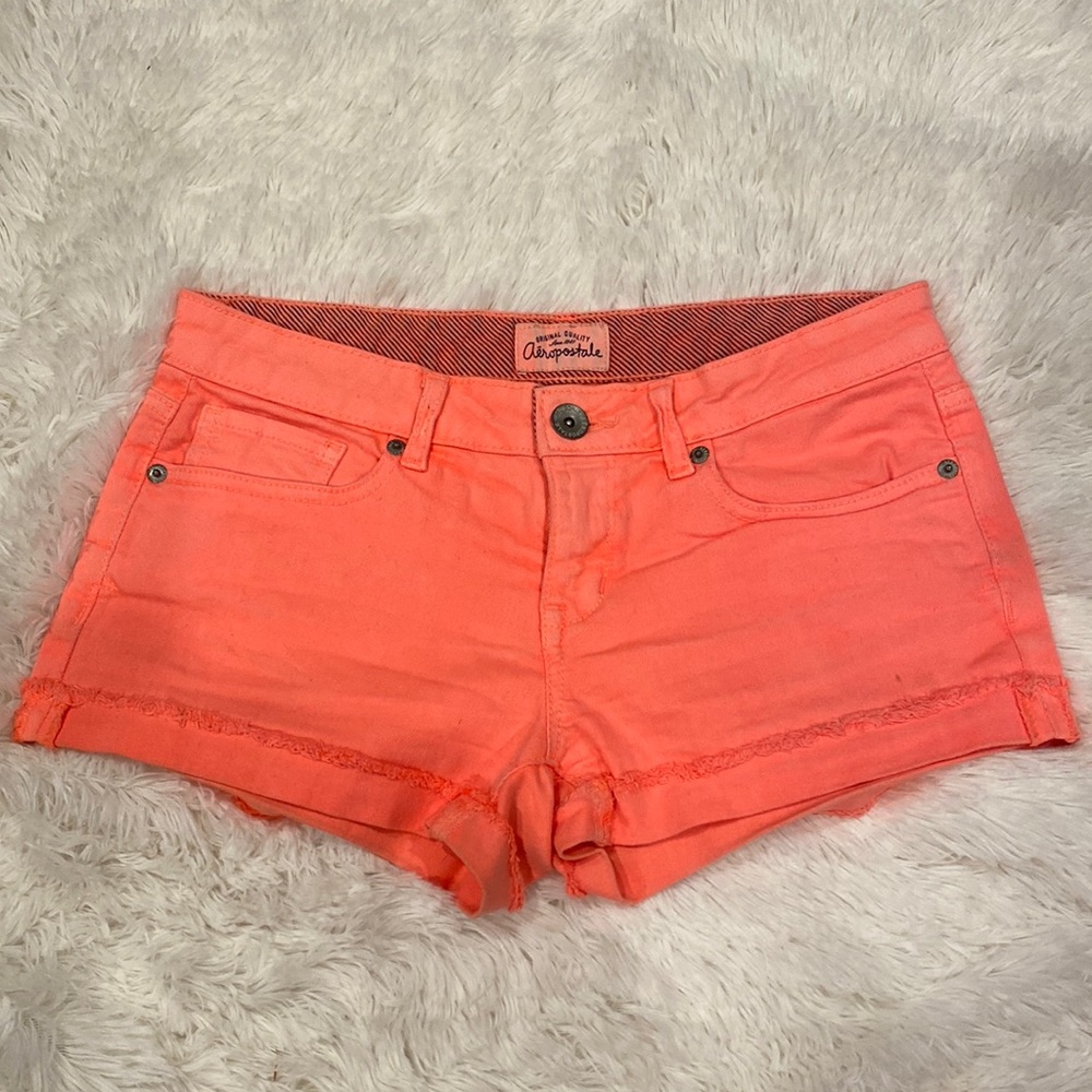 Aeropostale neon orange shorts. 98% Cotton material